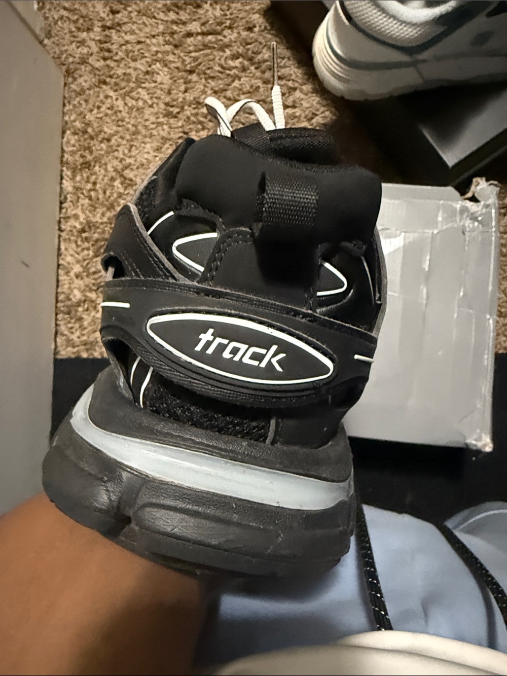 Balenciaga Black and Gray Men's Street Runner Sneaker - Picture 3 of 4